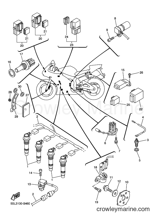 2003 Sport Bike YZF-R6 - YZF-R6 (5SL5) [010] - ELECTRICAL 1