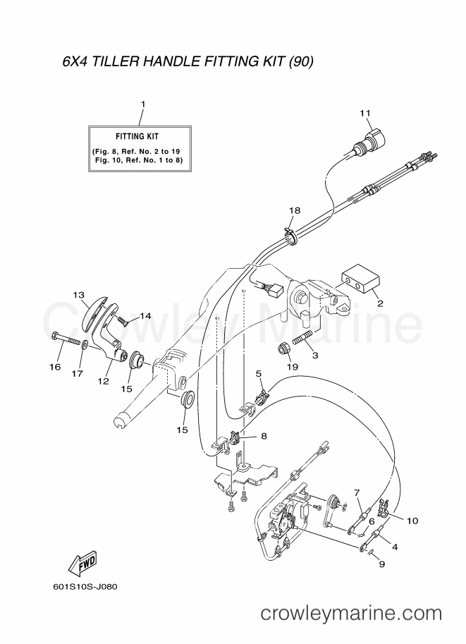 Yamaha Motors RIGGING STEERING-201 (601S) [010] - FITTING KIT 4