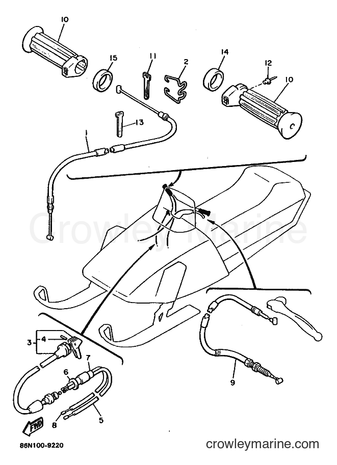 1989 Snowmobile EX570EN - EX570EN (86N1) [010] - CONTROL CABLE