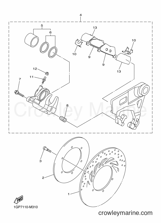 2015 Cruiser XVS1300CU - XVS1300CU (27DF) [010] - REAR BRAKE CALIPER