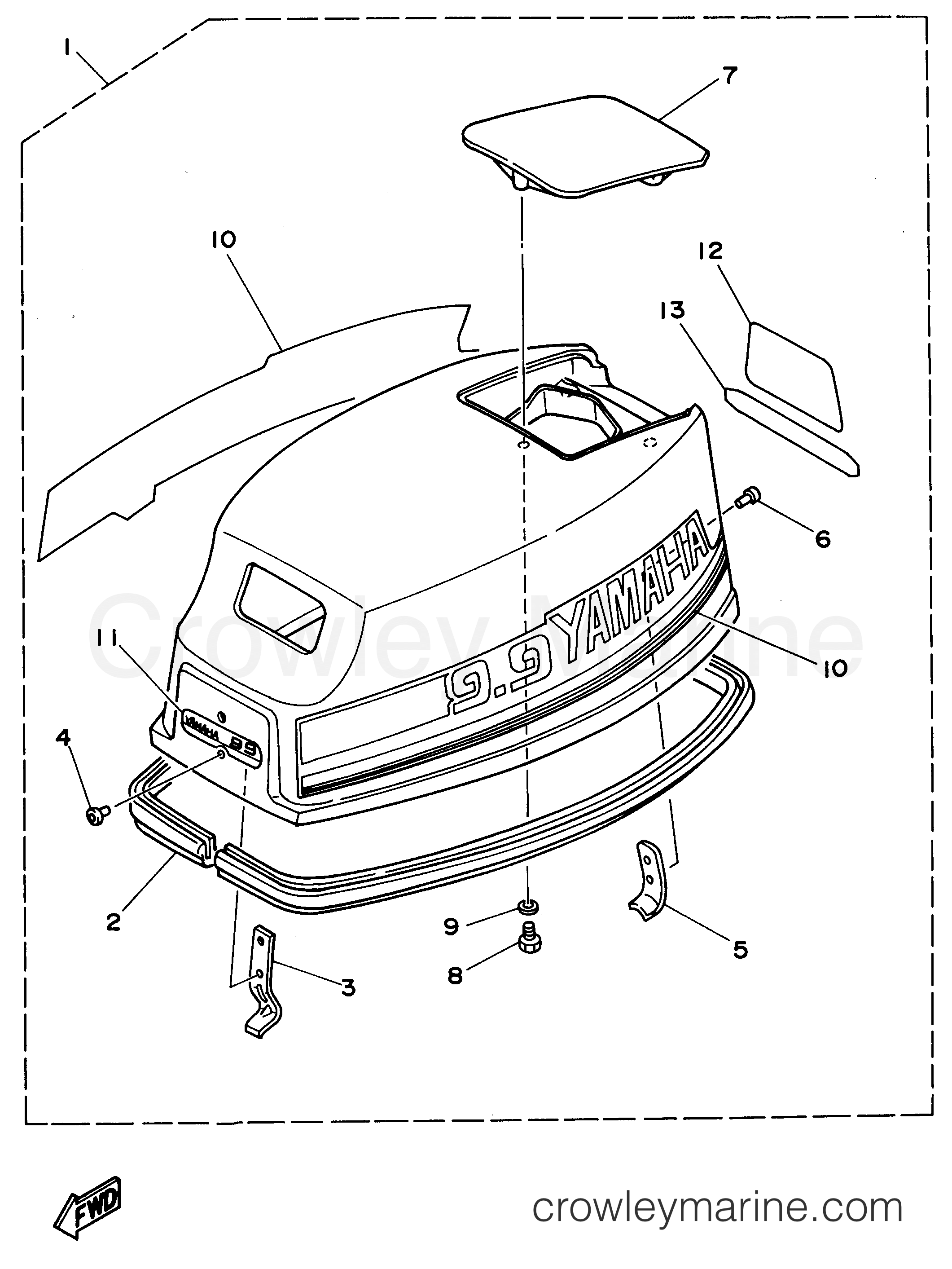 Yamaha Motors 15MSHT - TOP COWLING