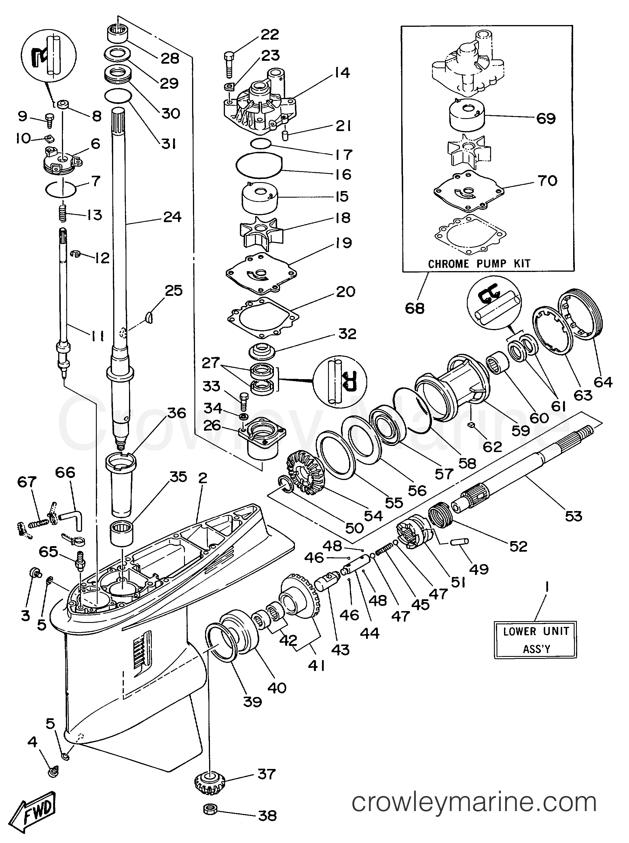 Yamaha Motors V6EXCELXH - LOWER DRIVE 1
