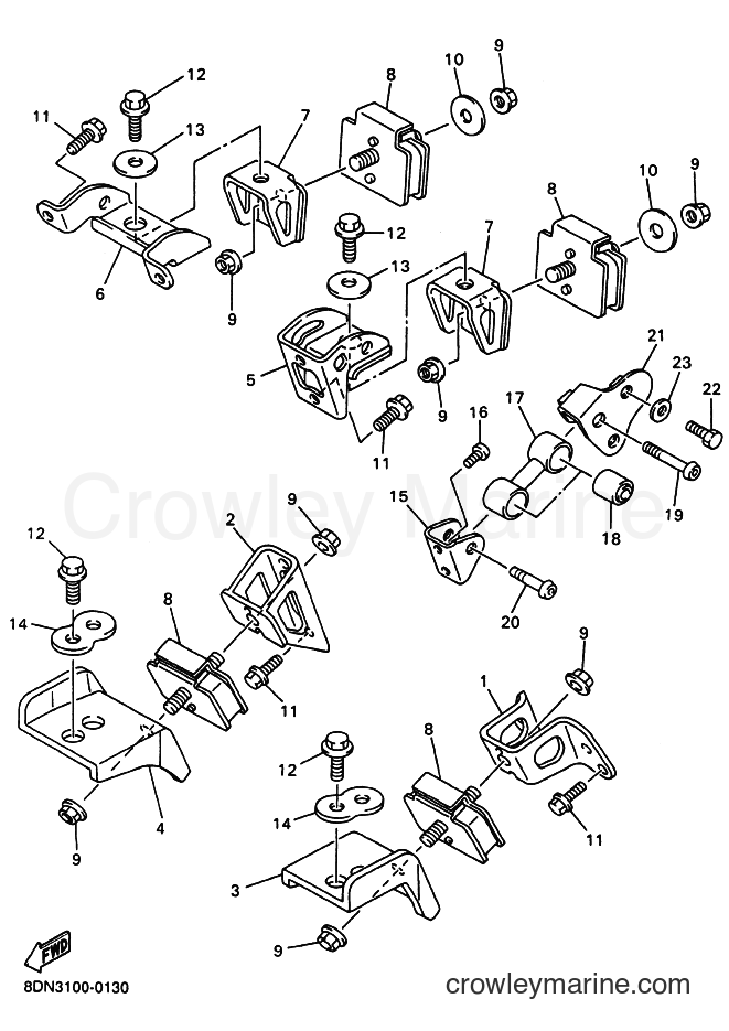 Yamaha Motors SRX700S (8DW4) [030] - ENGINE BRACKET