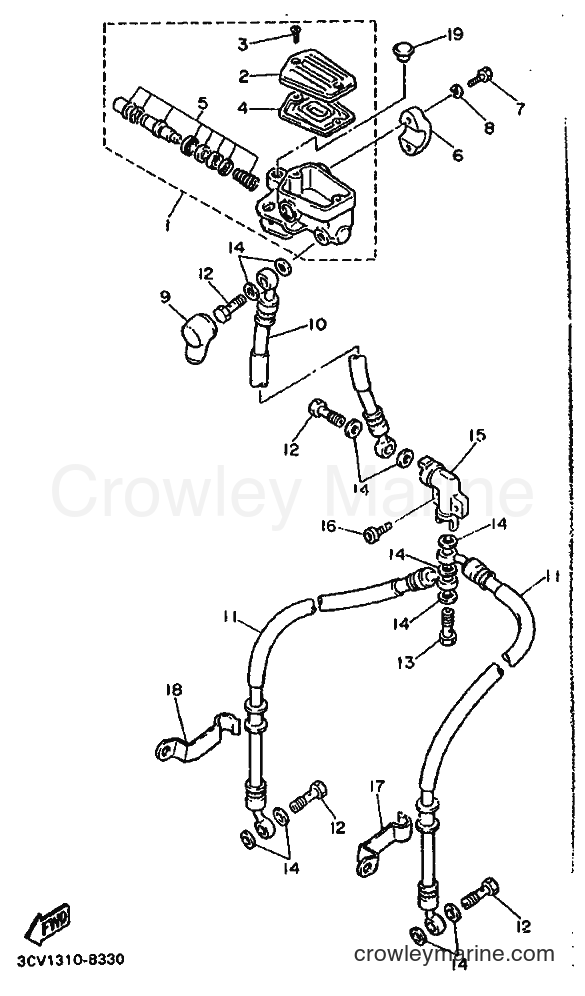 1990 Sport Bike FJ1200 - FJ1200 (3CV7) [999] - FRONT MASTER CYLINDER