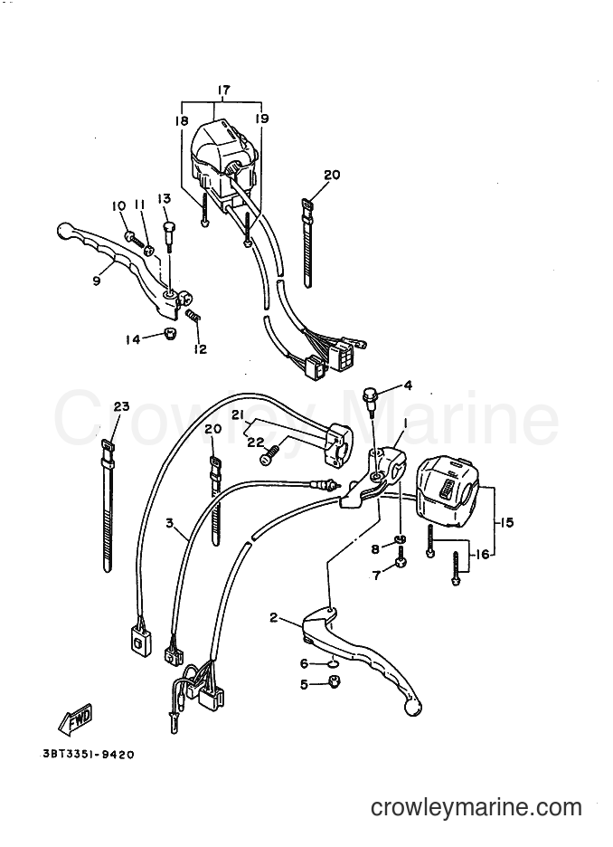 Yamaha Motors XV535S (4YH3) [020] - HANDLE SWITCH & LEVER