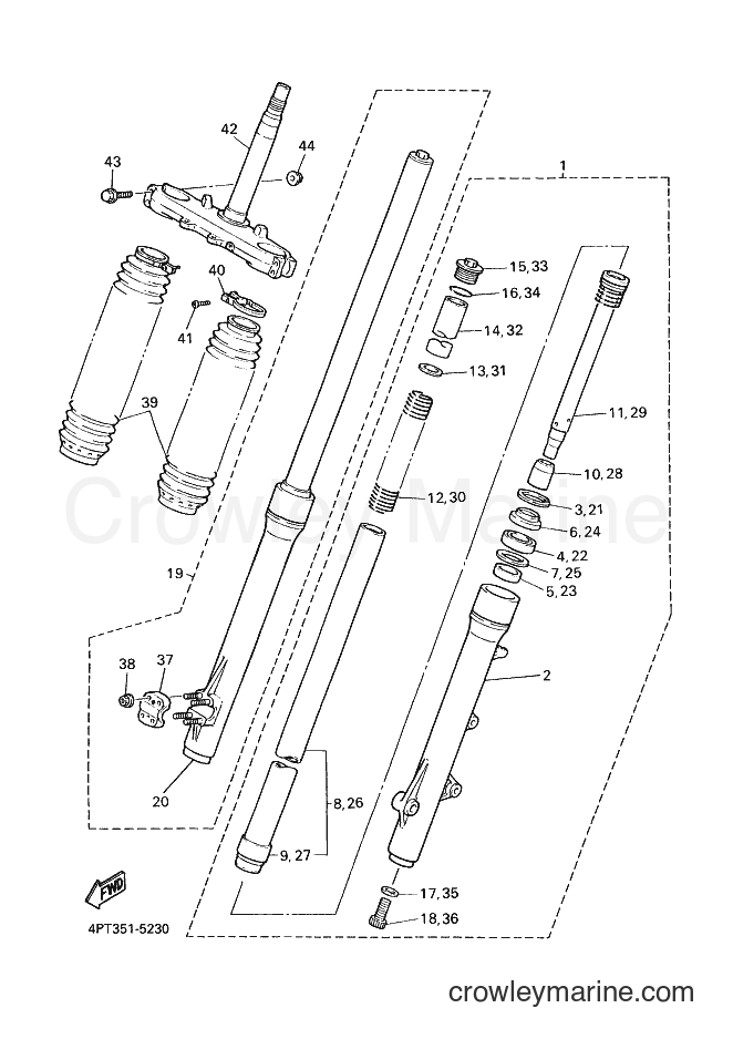 Yamaha Motors XT600E (4PT4) [010] - FRONT FORK