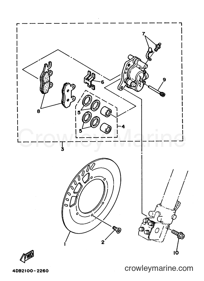 1992 Dirt Bike YZ125 - YZ125 (4DB2) [030] - FRONT BRAKE CALIPER