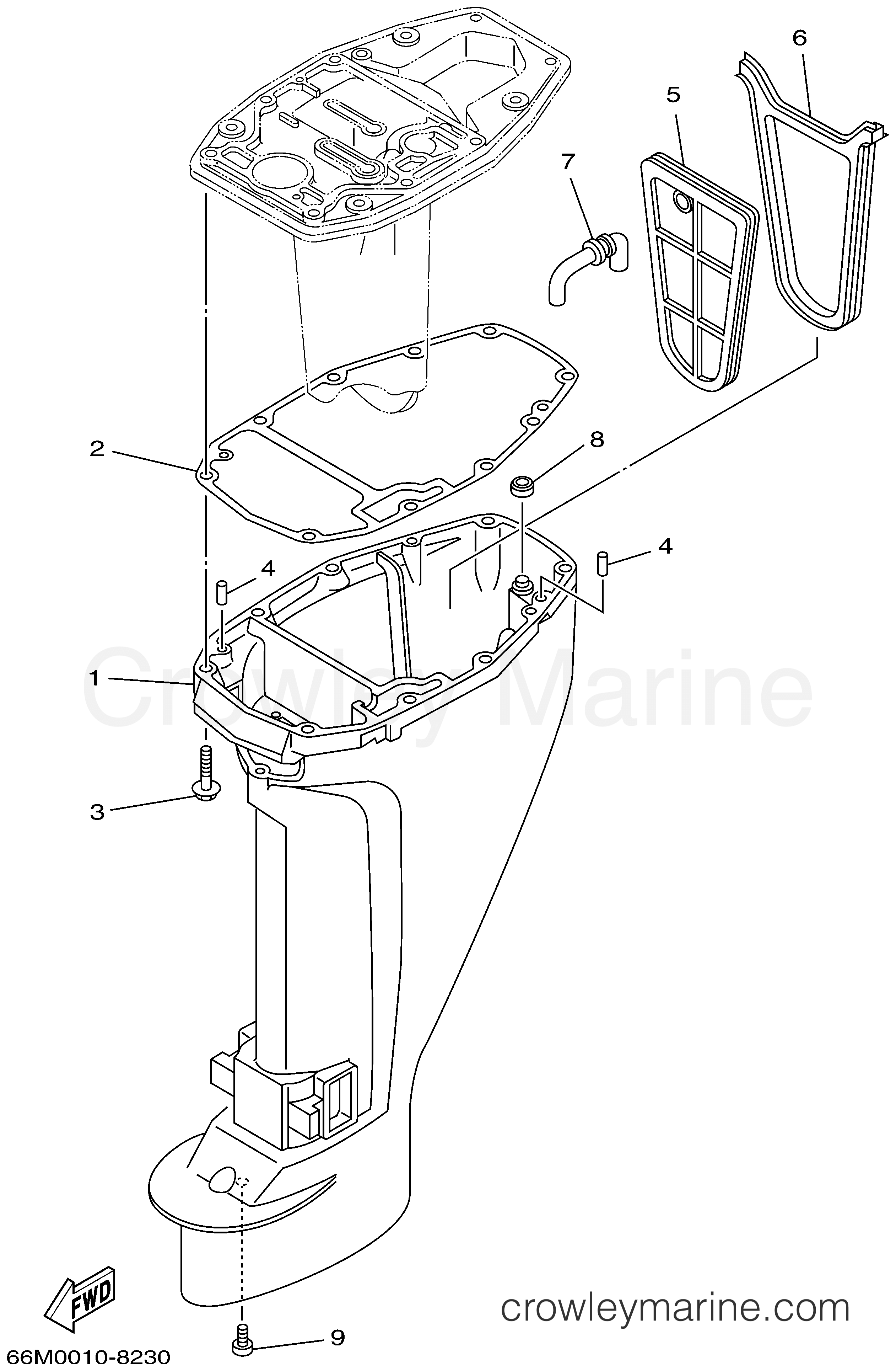 Yamaha Motors F15PLHA - UPPER CASING