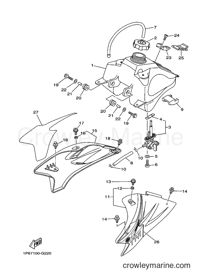 Yamaha Motors TT-R50E (1P69) [010] - FUEL TANK