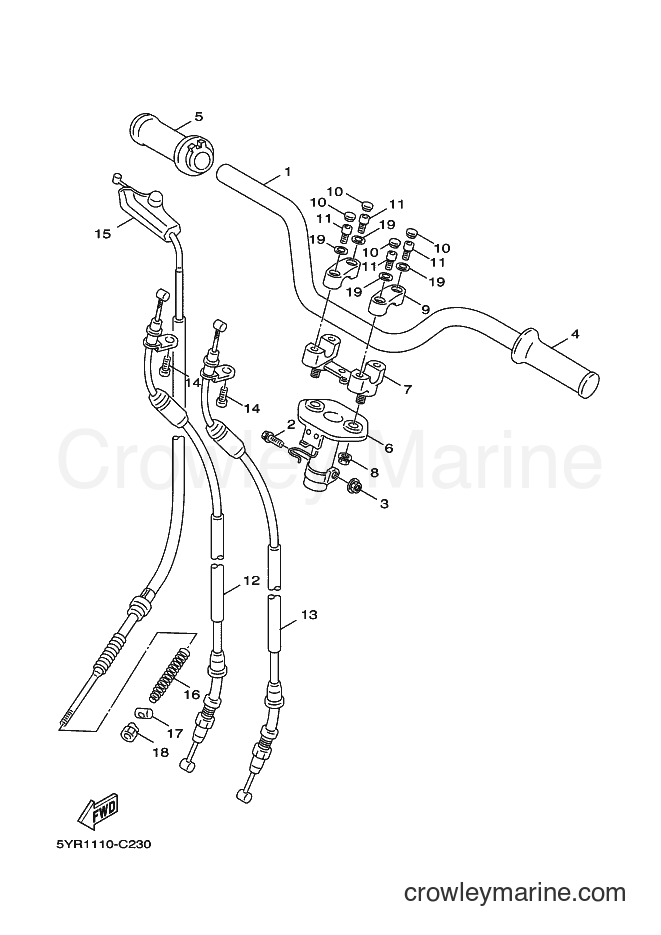 Yamaha Motors XC125V (5YR9) [010] - STEERING HANDLE & CABLE