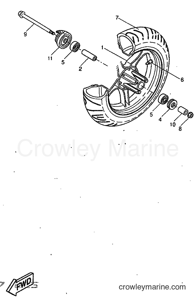 1997 Scooter YQ50 - YQ50 (5BS1) [999] - FRONT WHEEL