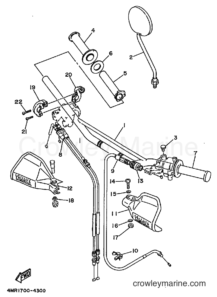 1994 Dirt Bike TT250R - TT250R (4MR1) [010] - STEERING HANDLE & CABLE