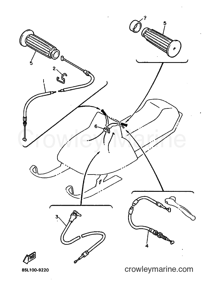 1989 Snowmobile CS340N - CS340N (85L1) [010] - CONTROL CABLE