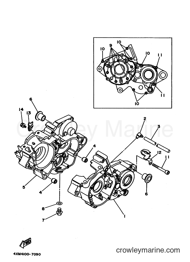 1997 Dirt Bike YZ80 - YZ80 (4XM2) [020] - CRANKCASE
