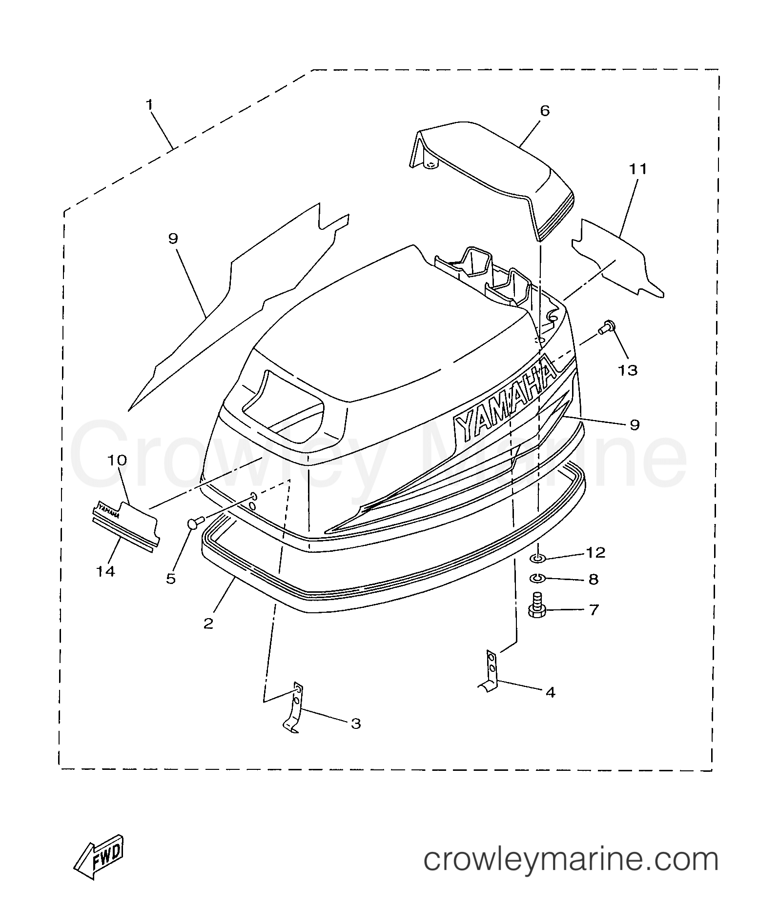 Yamaha Motors 25ESHX - TOP COWLING