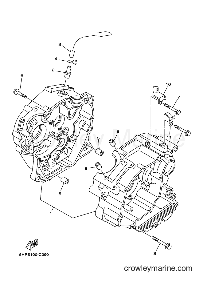 2004 Dirt Bike TT-R125E - TT-R125E (5HPT) [010] - CRANKCASE