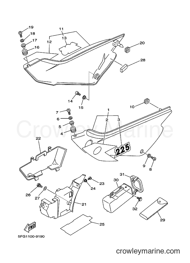 2000 Dirt Bike TT-R225 - TT-R225 (5FG6) [010] - SIDE COVER