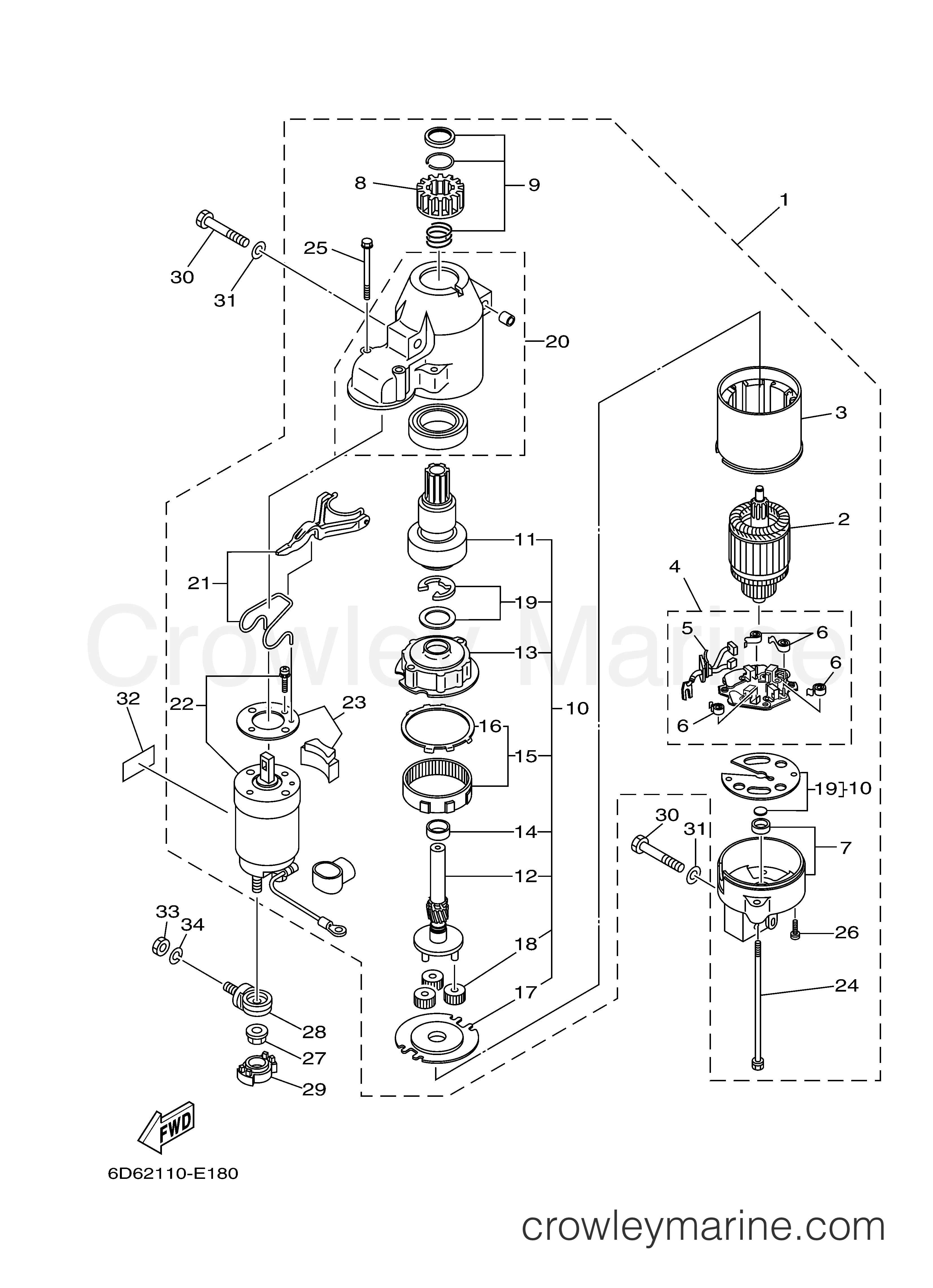 Yamaha Motors F90TXR - STARTING MOTOR