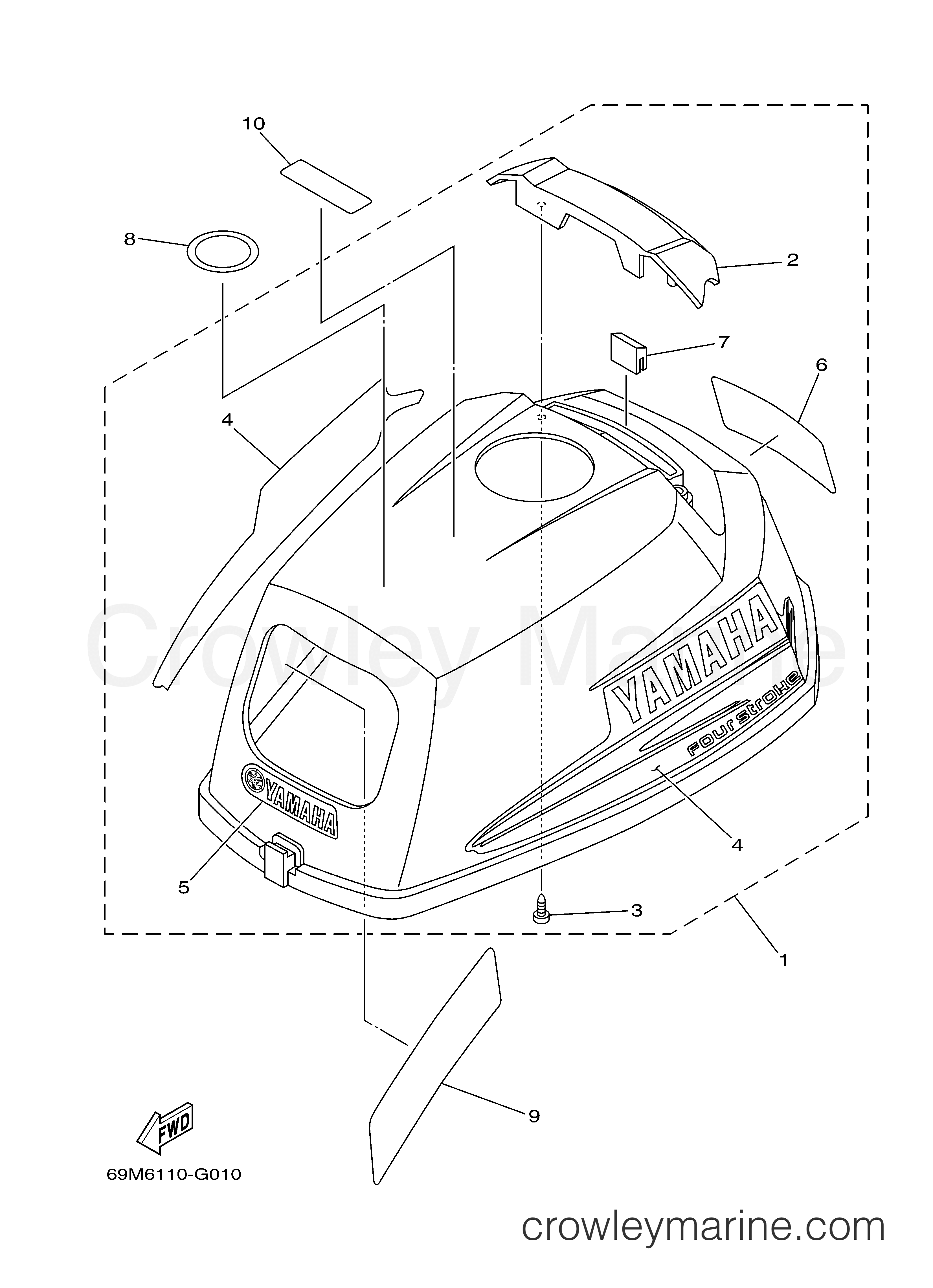 Yamaha Motors F2.5MSH - TOP COWLING