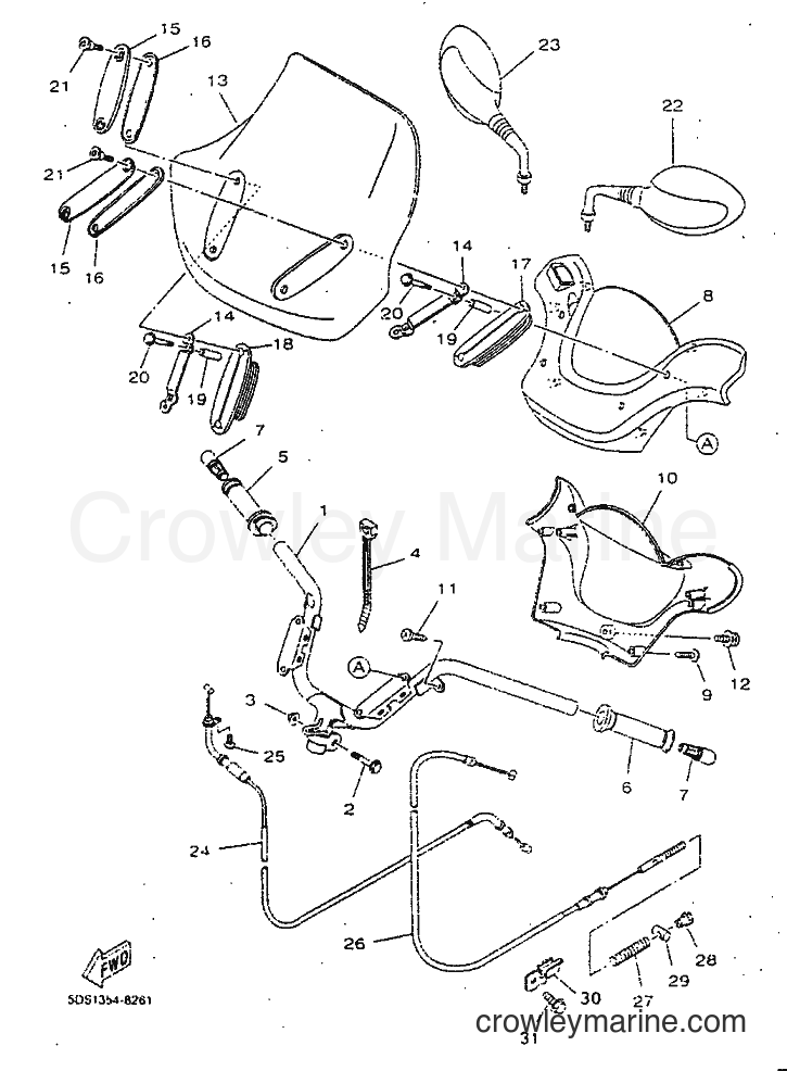 Yamaha Motors YP125E (5DS8) [010] - STEERING HANDLE & CABLE