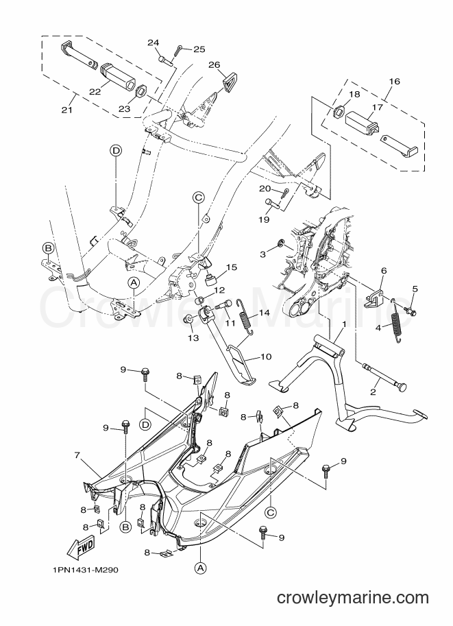 2013 Scooter AL125FC - AL125FC (1PN2) [010] - STAND & FOOTREST