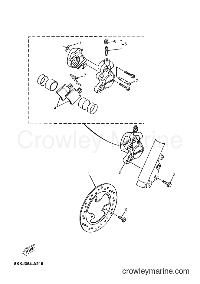 Yamaha Motors YN50 (5RNV) [010] - FRONT BRAKE CALIPER
