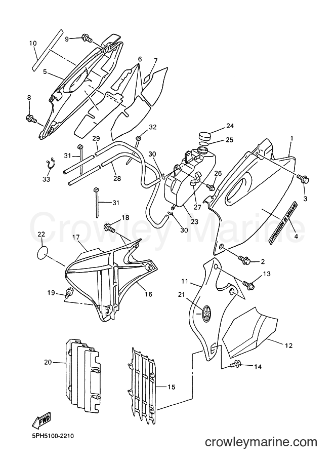 2002 Dirt Bike WR250F - WR250F (5PH6) [070] - SIDE COVER
