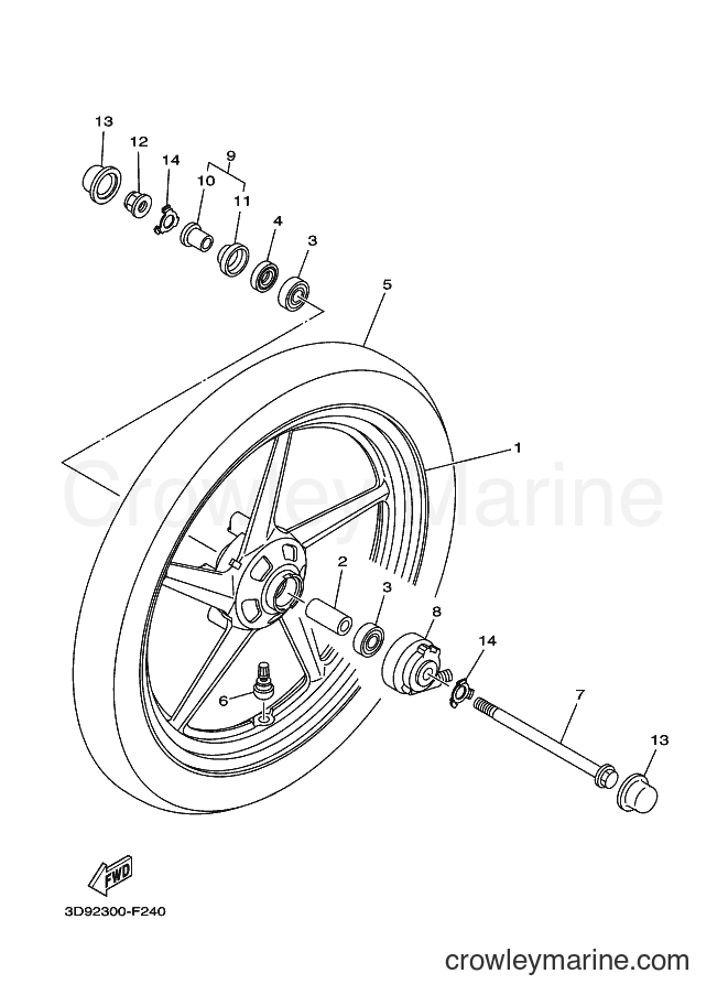 2009 Street Bike YBR125ED - YBR125ED (3D99) [050] - FRONT WHEEL