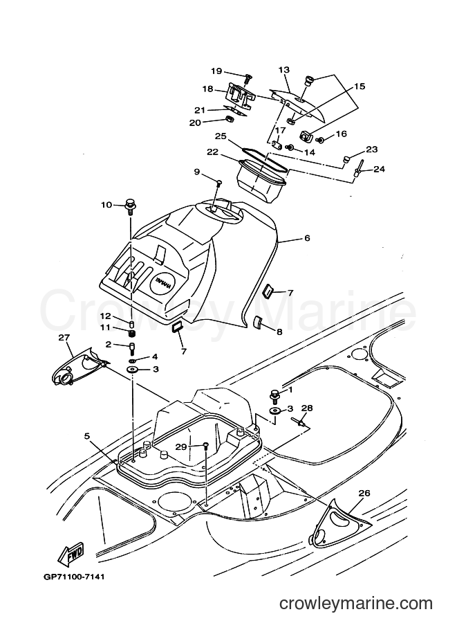 Yamaha Motors GP760V (GP72) [999] - ENGINE HATCH 1