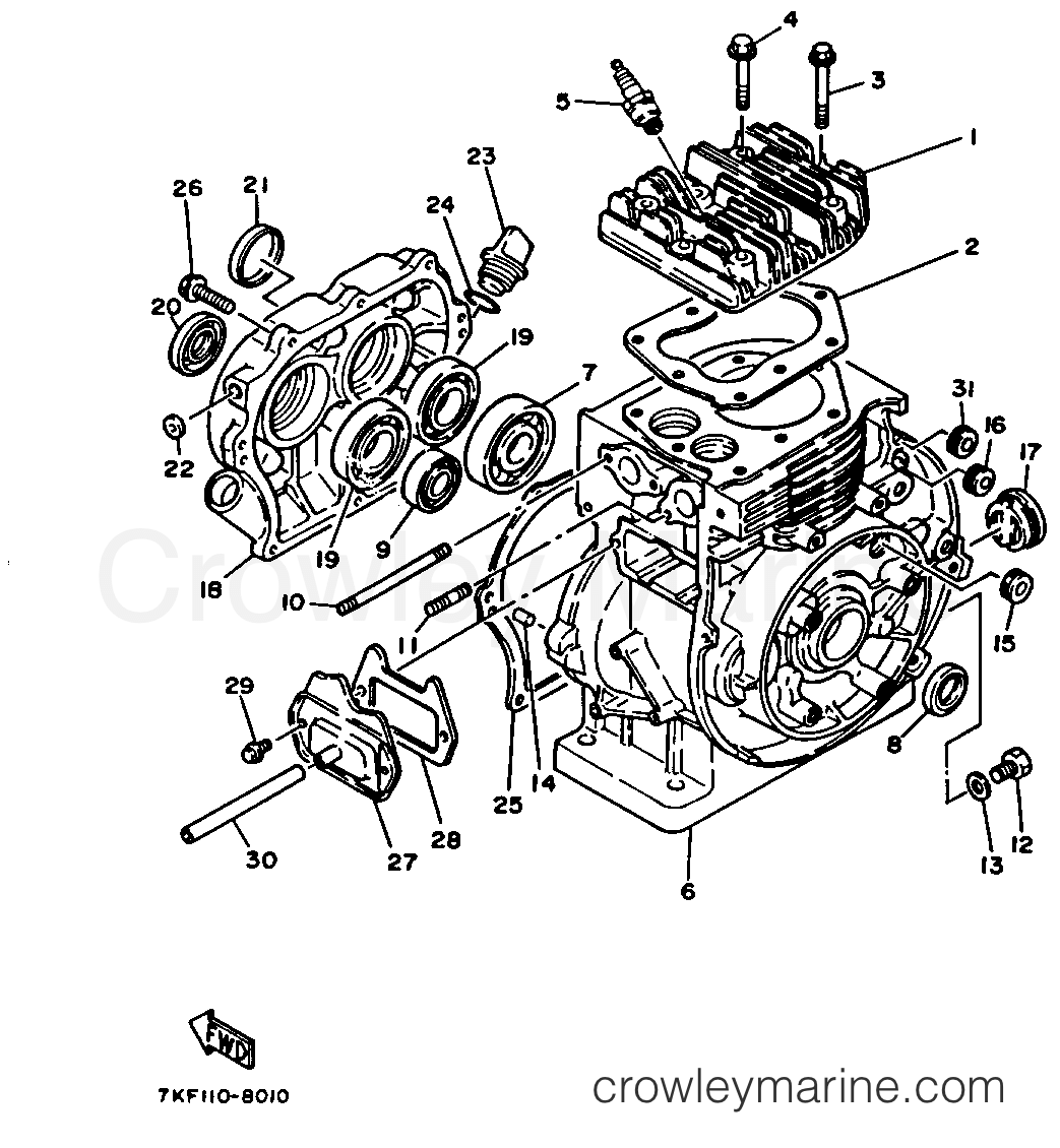 Yamaha Motors YS828TE - CYLINDER - CRANKCASE