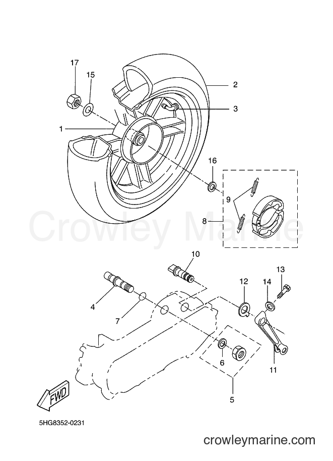2002 Scooter CW50 - CW50 (5NT5) [010] - REAR WHEEL
