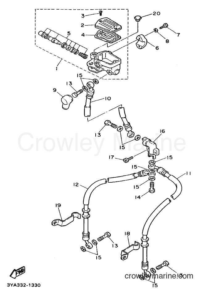 1992 Sport Bike FJ1200 - FJ1200 (4AH6) [010] - FRONT MASTER CYLINDER