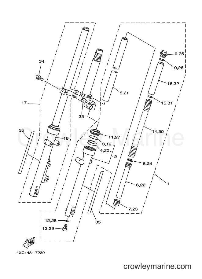 Yamaha Motors STR126 (4XC1) [010] - FRONT FORK