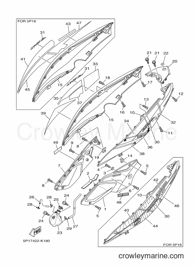 2011 Scooter AT135C - AT135C (5P18) [010] - SIDE COVER