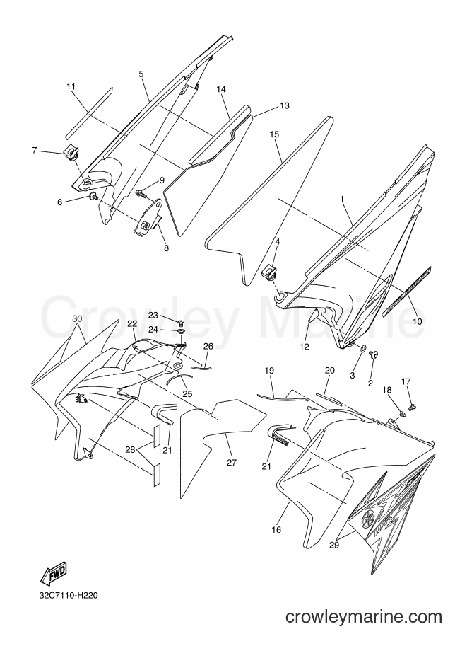 2009 Dirt Bike WR250R - WR250R (32CB) [010] - SIDE COVER