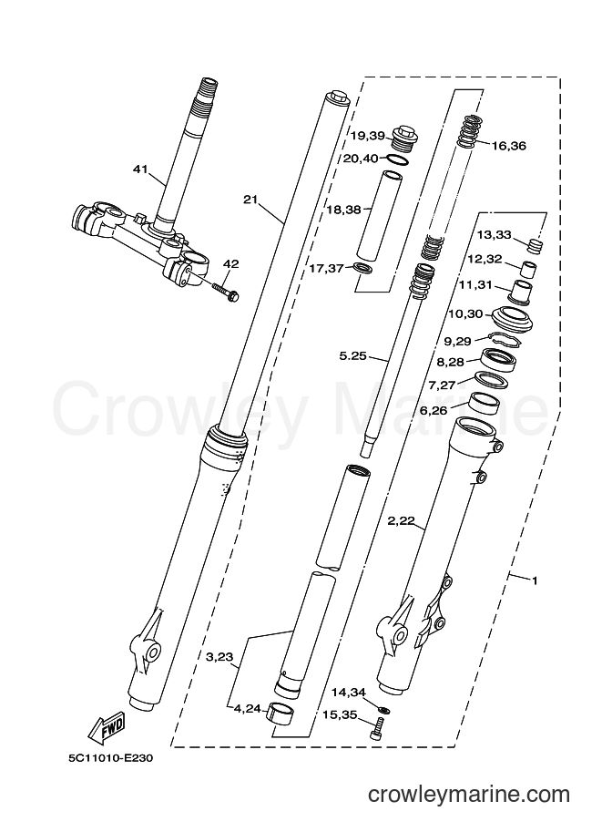 2017 Dirt Bike XT250X - XT250X (5C14) [010] - FRONT FORK