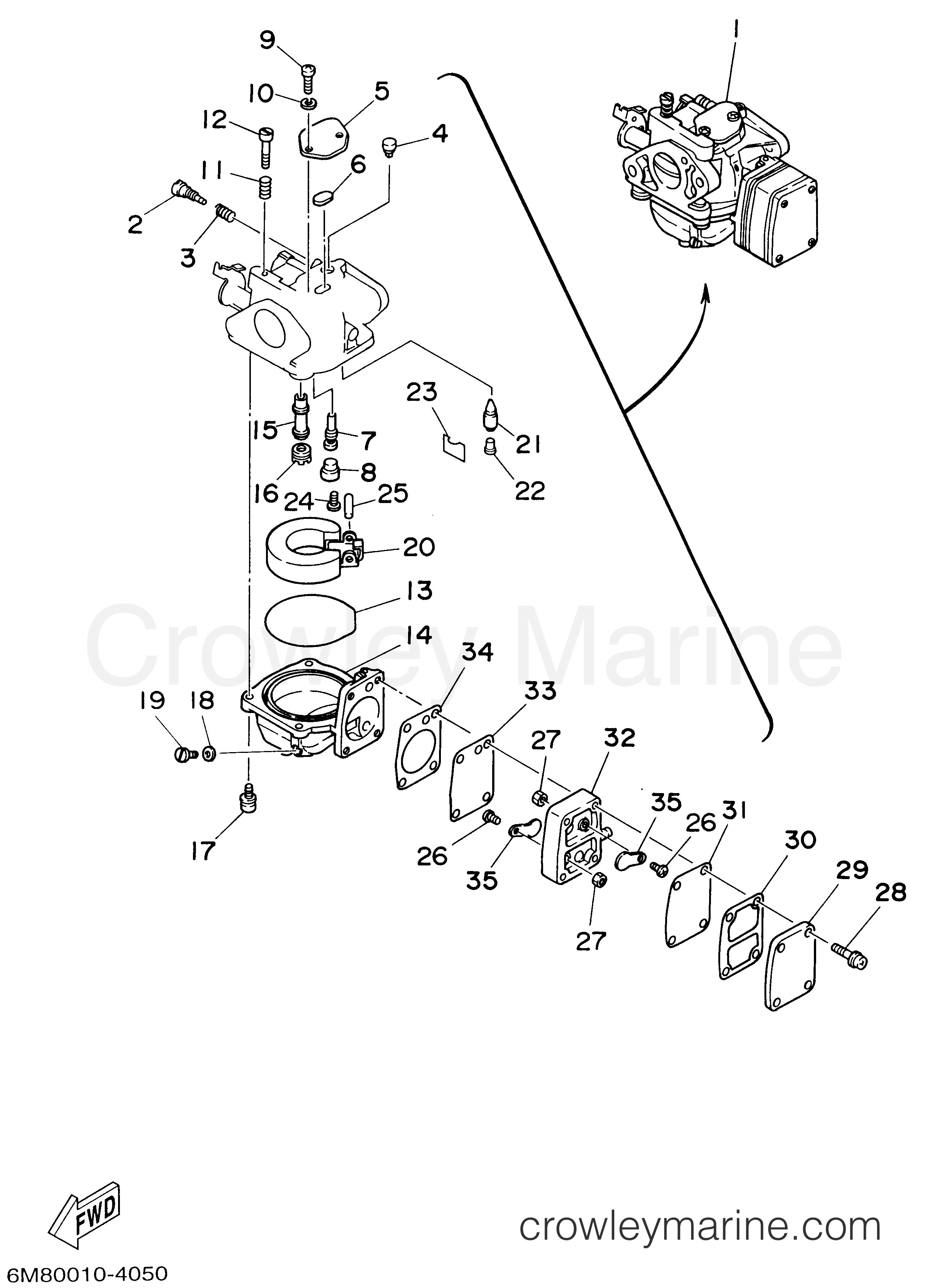 Yamaha Motors 8MSHA - CARBURETOR