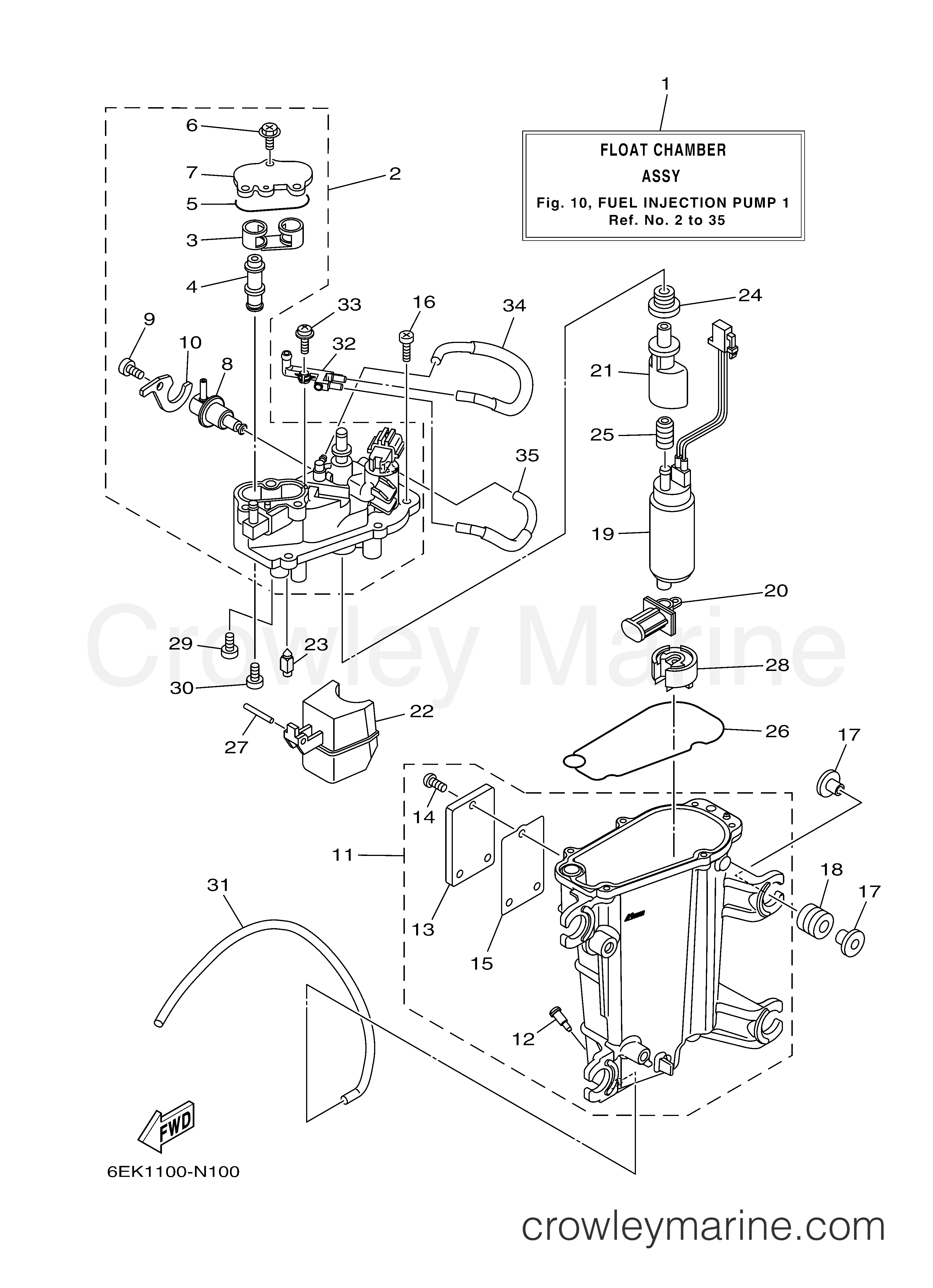 FUEL INJECTION PUMP 1 - 2014 Yamaha Outboard 115hp LF115XB | Crowley Marine