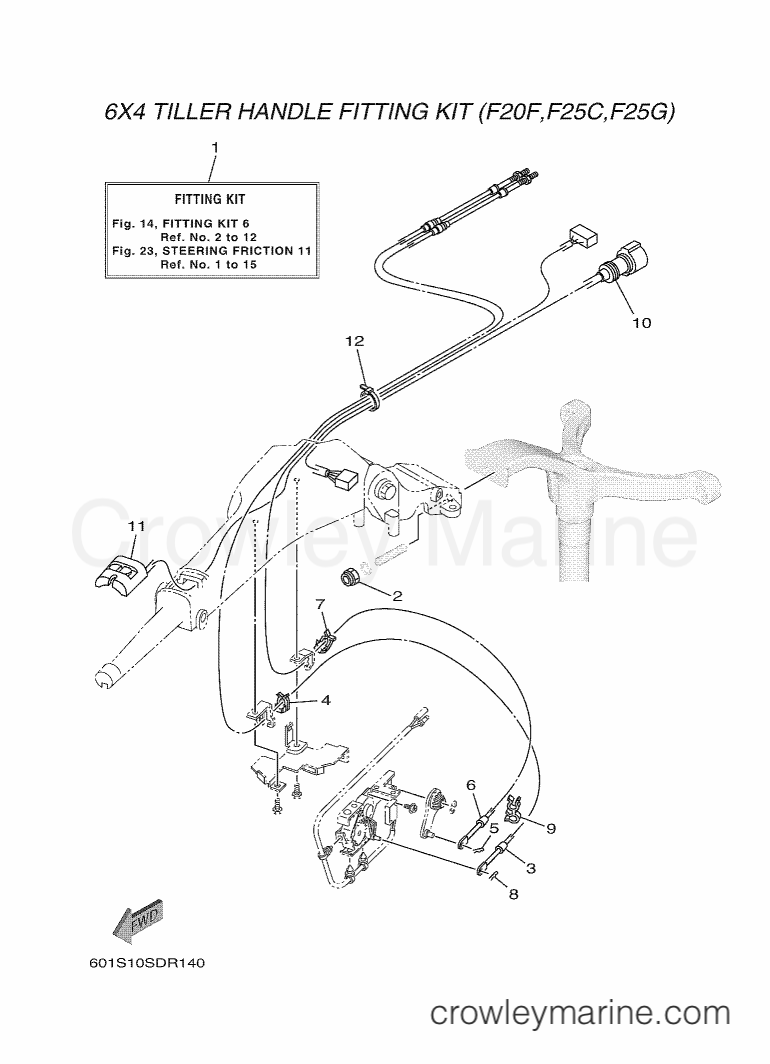 Yamaha Motors RIGGING STEERING-201 (601S) [010] - FITTING KIT 6