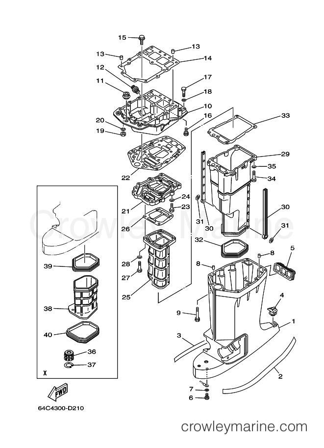 Yamaha Motors 150FETOX (64C7) [060] - UPPER CASING