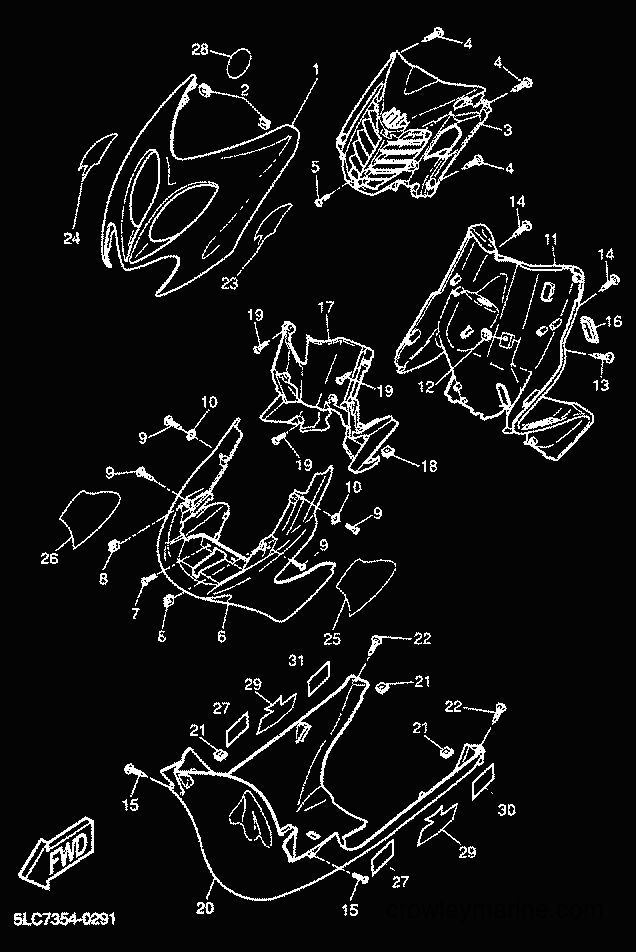 2000 Scooter YQ50L - YQ50L (5HEV) [010] - LEG SHIELD