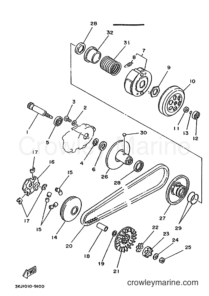 1995 Scooter YE80 - YE80 (4JC4) [999] - CLUTCH