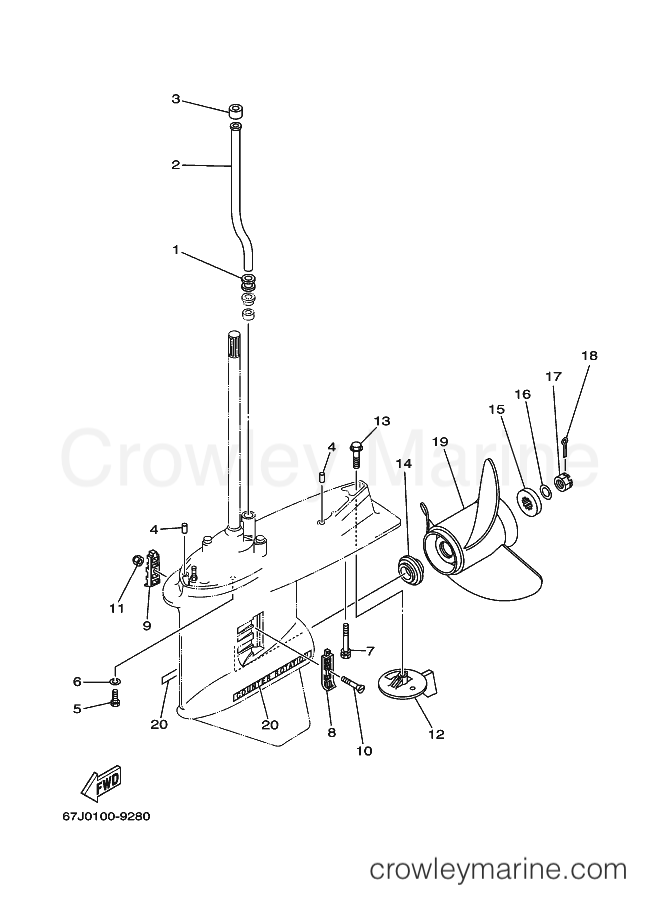 Yamaha Motors L200F (64H) [010] - LOWER CASING & DRIVE 4