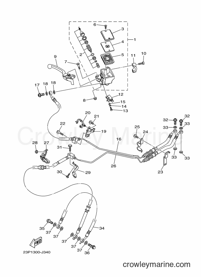 2012 Dirt Bike XT1200Z - XT1200Z (23PB) [050] - FRONT MASTER CYLINDER