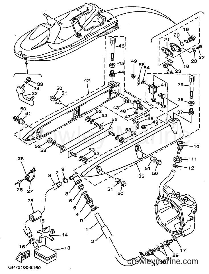 Yamaha Motors GP760W (GP76) [999] - HULL & DECK