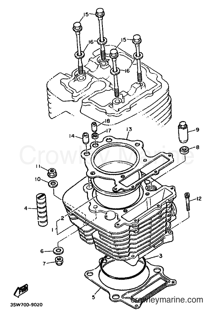 1992 Dirt Bike TT600 - TT600 (3SW4) [010] - CYLINDER