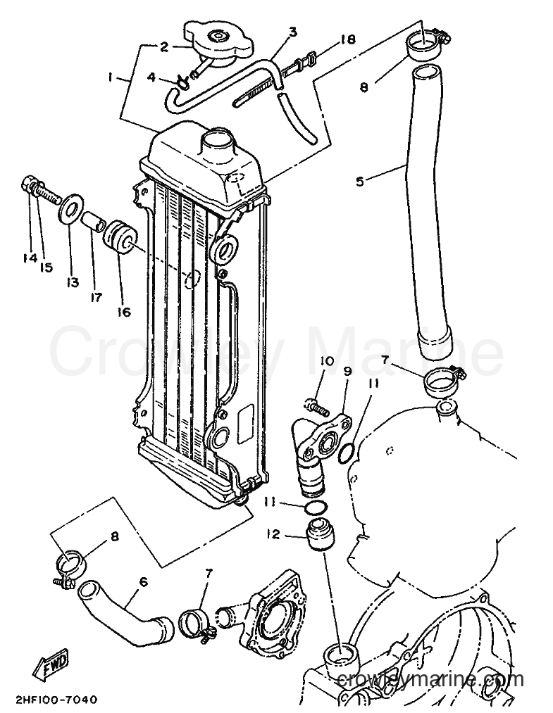 1987 Dirt Bike YZ80 - YZ80 (2JF) [999] - RADIATOR & HOSE
