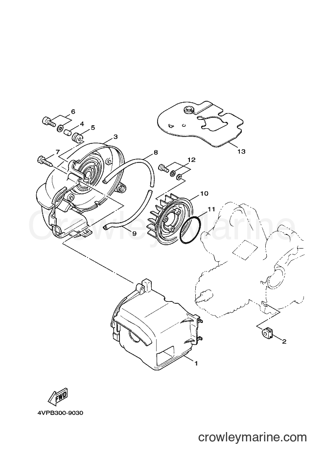 1999 Scooter YW100 - YW100 (4VPH) [010] - AIR SHROUD  & FAN