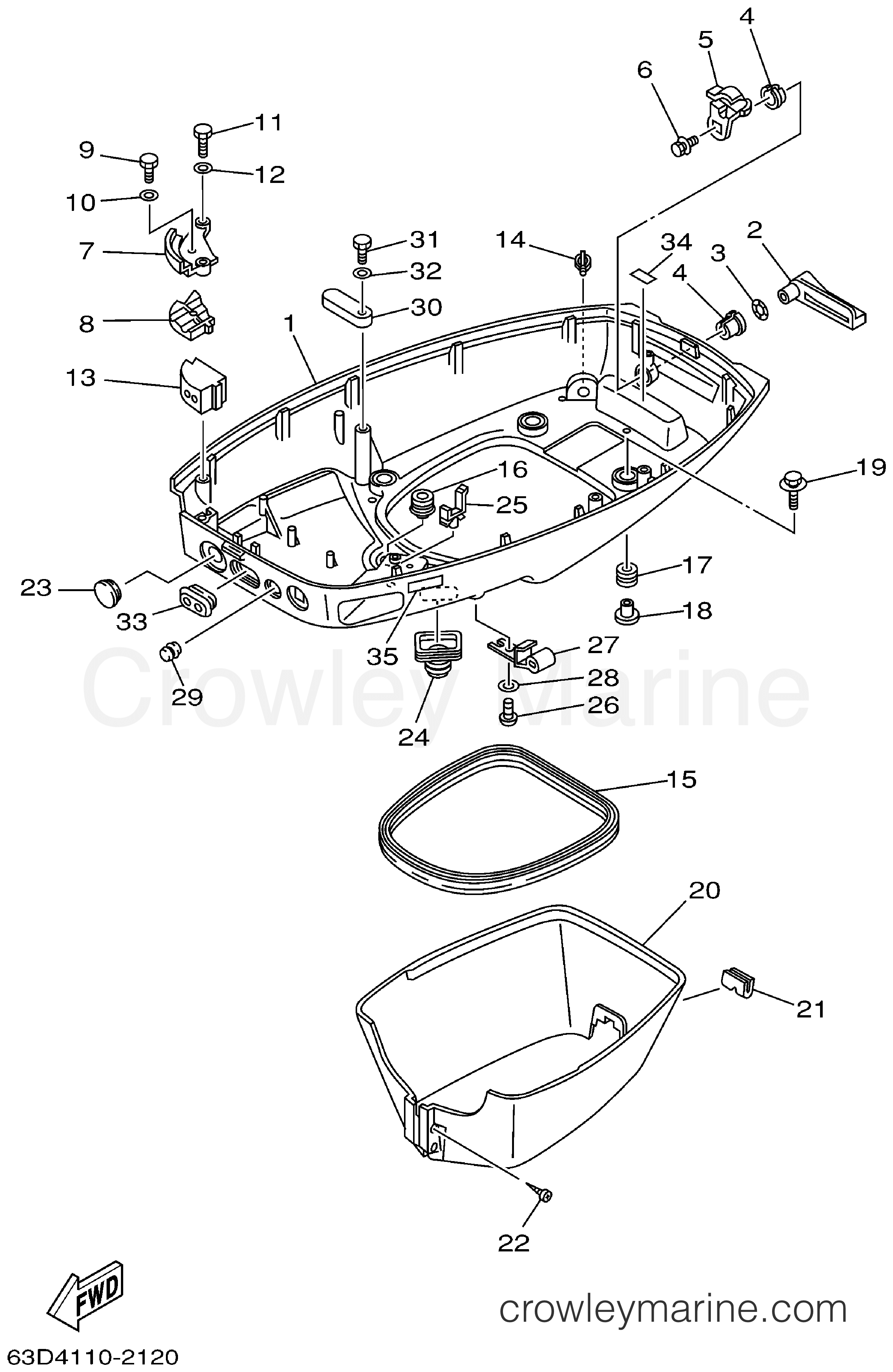 Yamaha Motors C40TLRA - BOTTOM COWLING