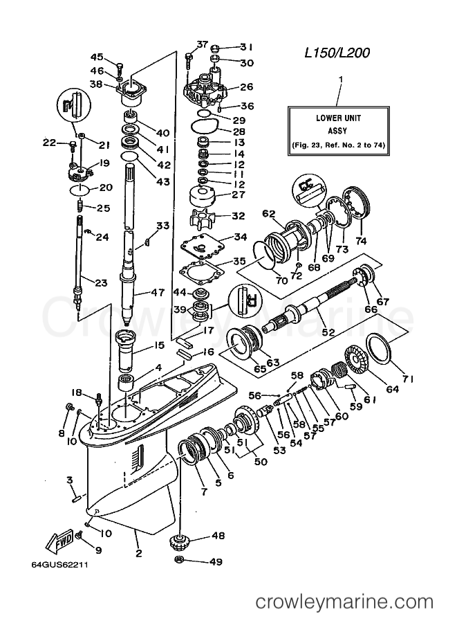 Yamaha Motors 200F (64E) [040] - LOWER CASING & DRIVE 3